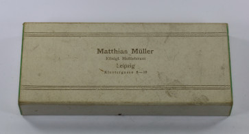 Schachtel für eine Ordensschnalle, Mathias Müller Königl. Hoflieferant Leipzig Klostergasse 8-10 - Militaria-Berlin