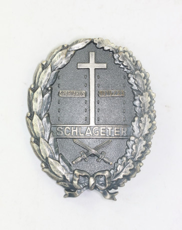 Schlageter Schild mit Spangen "Spartakus" "1919/23", Hst. Paul Küst Berlin SW 19 - Militaria-Berlin