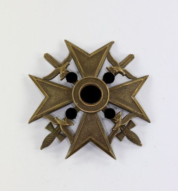 Spanienkreuz in Bronze mit Schwerterm, Hst. L/21 - Militaria-Berlin