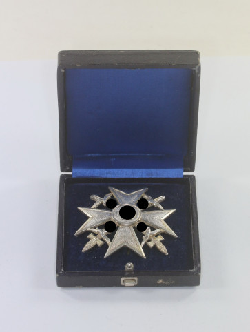 Spanienkreuz in Silber mit Schwertern, Godet 900, im Etui - Militaria-Berlin