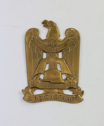 Stahlhelmbund - Plakette Reichsfahrt 30./31. Mai 1931 Breslau - Militaria-Berlin