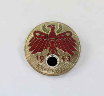 Standschützen Abzeichen, KK-Gewehr 1943 in Gold, Hst. O.Poellath Schrobenhausen - Militaria-Berlin