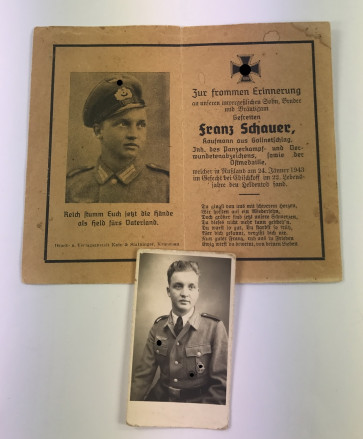 Sterbekarte und Trägerfoto, Panzerkampfabzeichen - Militaria-Berlin