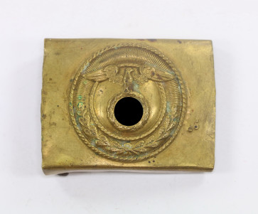 Sturmabteilung (SA) Koppelschloss, Variante mit liegenden Hakenkreuz, RZM  - Militaria-Berlin