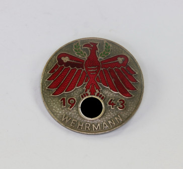  Tiroler Standschützen Abzeichen, Wehrmann 1943 in Silber, Hst. O.Poellath Schrobenhausen - Militaria-Berlin