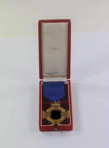 Treudienstehrenzeichen in Gold (40 Jahre), im Etui, Deschler & Sohn - Militaria-Berlin