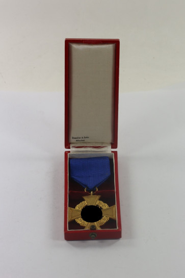 Treudienstehrenzeichen in Gold (40 Jahre), im Etui, Deschler & Sohn München - Militaria-Berlin