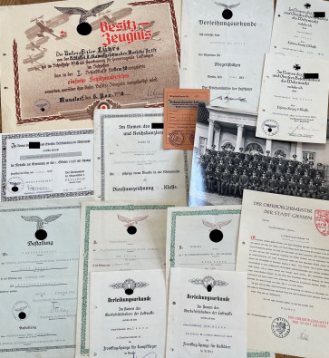 Urkunden Gruppe ganz früher Fliergerschütze (1935), Kampfgeschwader Boelcke - Militaria-Berlin