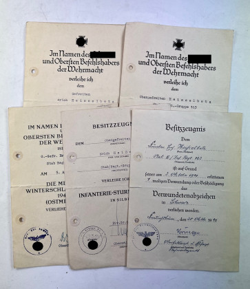 Urkunden Gruppe Infanterie - Militaria-Berlin