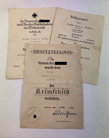 Urkunden Gruppe Krimschild - Militaria-Berlin