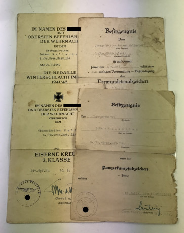 Urkunden Gruppe Panzergrenadier - Militaria-Berlin