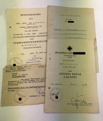 Urkunden Gruppe, schwere Panzer-Abteilung 507 (Tiger) - Militaria-Berlin