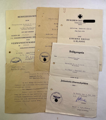 Urkunden Gruppe Spielhahnjäger (97. Jägerdivision) - Militaria-Berlin