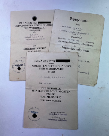 Urkunden Gruppe Sturmgeschütz Abteilung 243 - Militaria-Berlin
