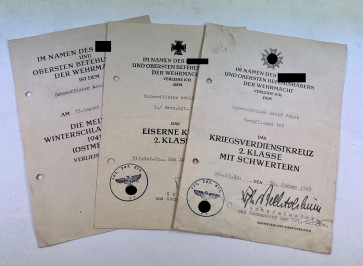 Urkunden Gruppe Verpflegungsamt 707 (707 Infanterie Division) - Militaria-Berlin