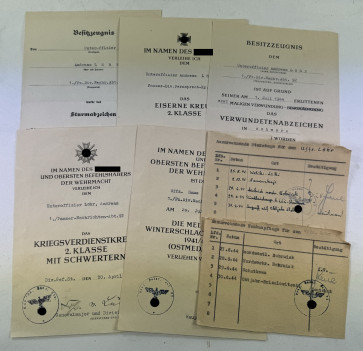 Urkunden Nachlass Panzer Divisions Nachrichten Abteilung 93 - Militaria-Berlin