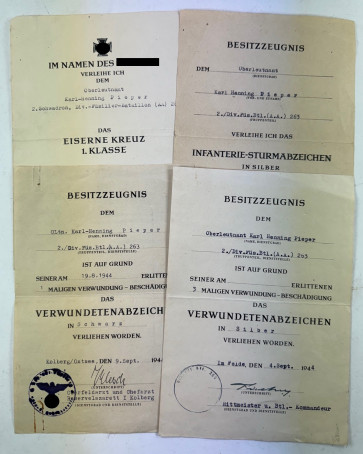 Urkundengruppe Aufklärungs Abteilung (AA) Divisions-Füsillier-Bataillon 263 - Militaria-Berlin