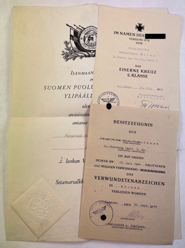 Urkundengruppe Pionier Horch- und Minenkompanie 5 / Generalkommando Rothkirch - Militaria-Berlin