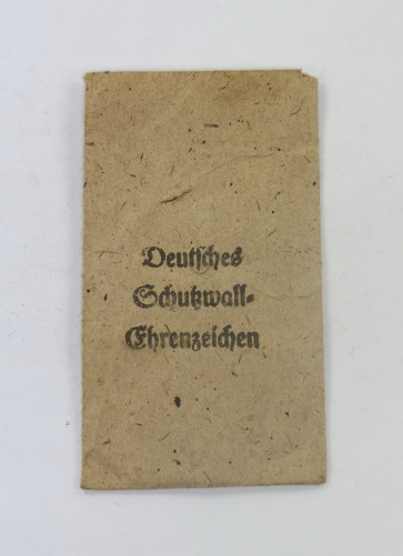 Verleihungstüte Deutsches Schutzwall-Ehrenzeichen, Karl Poellath Schrobenhausen - Militaria-Berlin