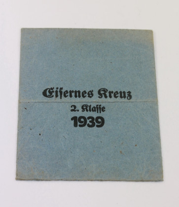 Verleihungstüte Eisernes Kreuz 2. Klasse 1939, Klein & Quenzer A-G Oberstein - Militaria-Berlin