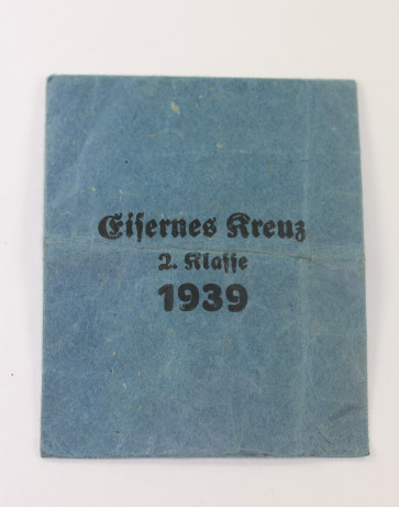 Verleihungstüte Eisernes Kreuz 2. Klasse 1939, Rudolf Souval Wien 62 - Militaria-Berlin