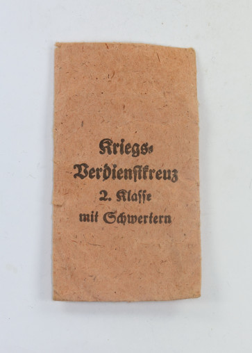 Verleihungstüte Kriegsverdienstkreuz 2. Klasse mit Schwerter, Deschler & Sohn München 9 - Militaria-Berlin