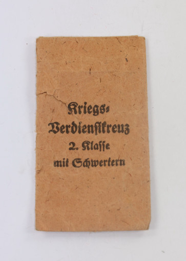 Verleihungstüte Kriegsverdienstkreuz 2. Klasse mit Schwertern Klein & Quenzer A.G. Oberstein - Militaria-Berlin