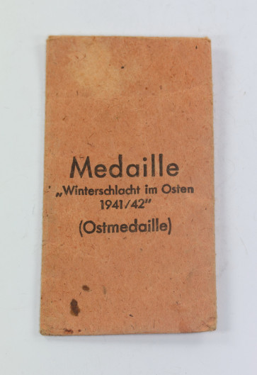Verleihungstüte Medaille Winterschlacht im Osten 1941/42, Friedrich Orth Wien 56 - Militaria-Berlin