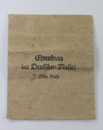 Verleihungstüte Mutterkreuz in Bronze (3. Stufe), Frank & Reif, Stuttgart - Militaria-Berlin