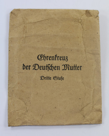 Verleihungstüte Mutterkreuz in Bronze (Dritte Stufe), Mittweidaer Metallwarenfabrik Rudolf Wächtler & Lange - Militaria-Berlin