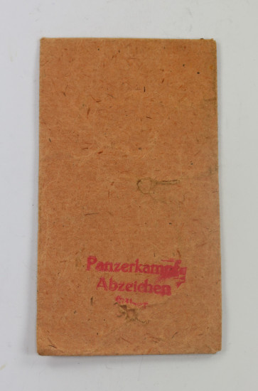  Verleihungstüte Panzerkampfabzeichen Silber, Rudolf Souval - Militaria-Berlin