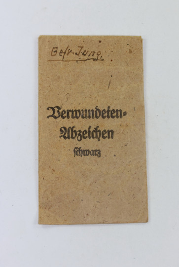 Verleihungstüte Verwundetenabzeichen in Schwarz 1939, Argentor Werke Rust & Hetzel Wien - Militaria-Berlin