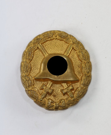 Verwundetenabzeichen in Gold, 1. Form hohl verbödet (!) - Militaria-Berlin