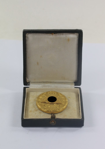 Verwundetenabzeichen in Gold 1939, Hauptmünzamt Wien, im Etui Hauptmünzamt Wien III. - Militaria-Berlin