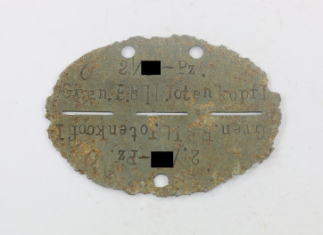 Waffen SS, Erkennungsmarke 2./ SS Panzer Grenadier Ersatz Bataillone Totenkopf - Militaria-Berlin