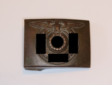 Waffen SS, Koppelschloss für Mannschaften, Hst. Overhoff & Cie, Lüdenscheid (Full Motto) - Militaria-Berlin