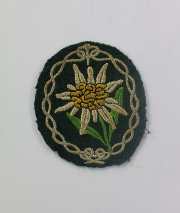  Wehrmacht Heer, Edelweiss Ärmelabzeichen für Gebirgsjäger Mannschaften - Militaria-Berlin
