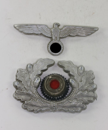 Wehrmacht Heer, Effektensatz für die Schirmmütze (Alluminium) - Militaria-Berlin