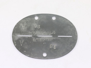Wehrmacht Heer, Erkennungsmarke 4./ Schtz. Ers. Btl.73 - 4. Kompanie Schützen Ersatz Bataillon 73 - Militaria-Berlin