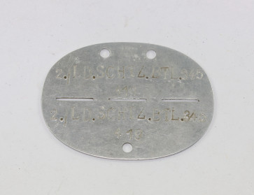 Wehrmacht Heer, Erkennungsmarke Landesschützen-Bataillon 345 (Berlin) - Militaria-Berlin