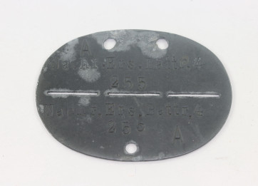 Wehrmacht Heer, Erkennungsmarke Nachr. Ers. Battr. 4 (Nachrichten Ersatz Batterie 4) - Militaria-Berlin