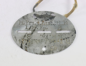 Wehrmacht Heer, Erkennungsmarke Pionier Ersatz und Ausbildungs Bataillon 14 (Stahl) - Militaria-Berlin