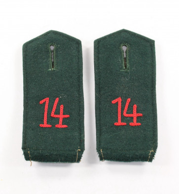 Wehrmacht Heer, frühes Paar Schulterklappen für einen Kanonier im Artillerie Regiment 14 - Militaria-Berlin