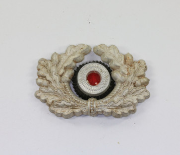 Wehrmacht Heer, Kokarde mit Eichenlaub für die Schirmmütze, Hst. JFS 41 - Militaria-Berlin