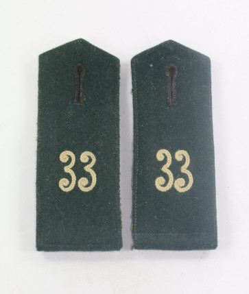 Wehrmacht Heer, Paar frühe Schulterklappen Infanterie Regiment 33 für Mannschaften - Militaria-Berlin
