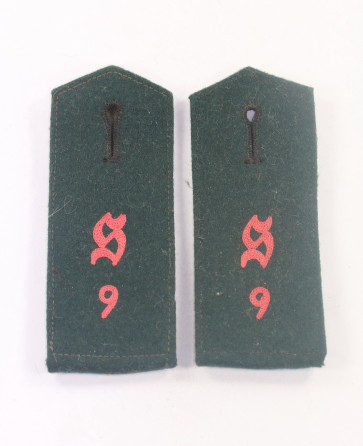 Wehrmacht Heer, Paar frühe Schulterklappen Schützenregiment 9, Panzer- /Panzerabwehrabteilung, Mannschaften - Militaria-Berlin