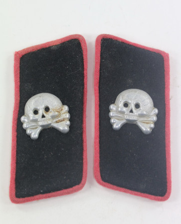 Wehrmacht Heer, Paar Panzer Kragenspiegel (Totenkopf) - Militaria-Berlin
