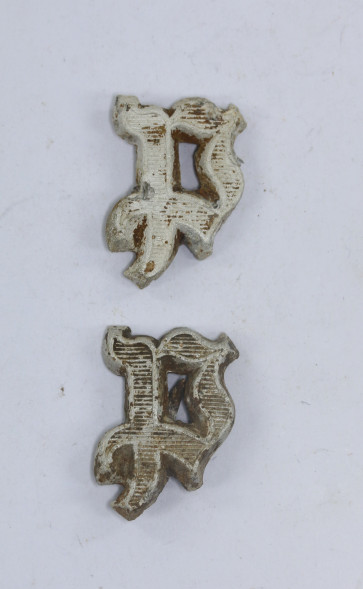 Wehrmacht Heer, Paar Schulterklappen Auflagen "P" (Panzer) - Militaria-Berlin