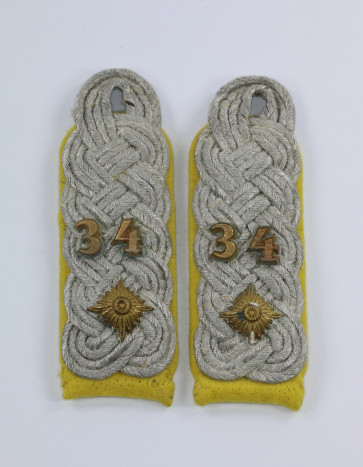 Wehrmacht Heer, Paar Schulterklappen für einen Oberstleutnant der Nachrichtentruppe, Nachrichtenabteilung 34 - Militaria-Berlin