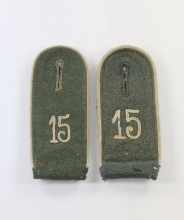 Wehrmacht Heer, Paar Schulterklappen für Mannschaften Infanterie Regiment 15 (Kassel) - Militaria-Berlin